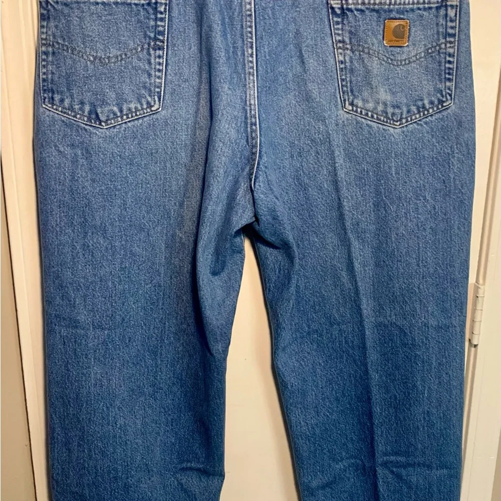 Carhartt Jeans Mens 42x 30‎ Distressed Denim Loose Fit Workwear B167 DST Vtg